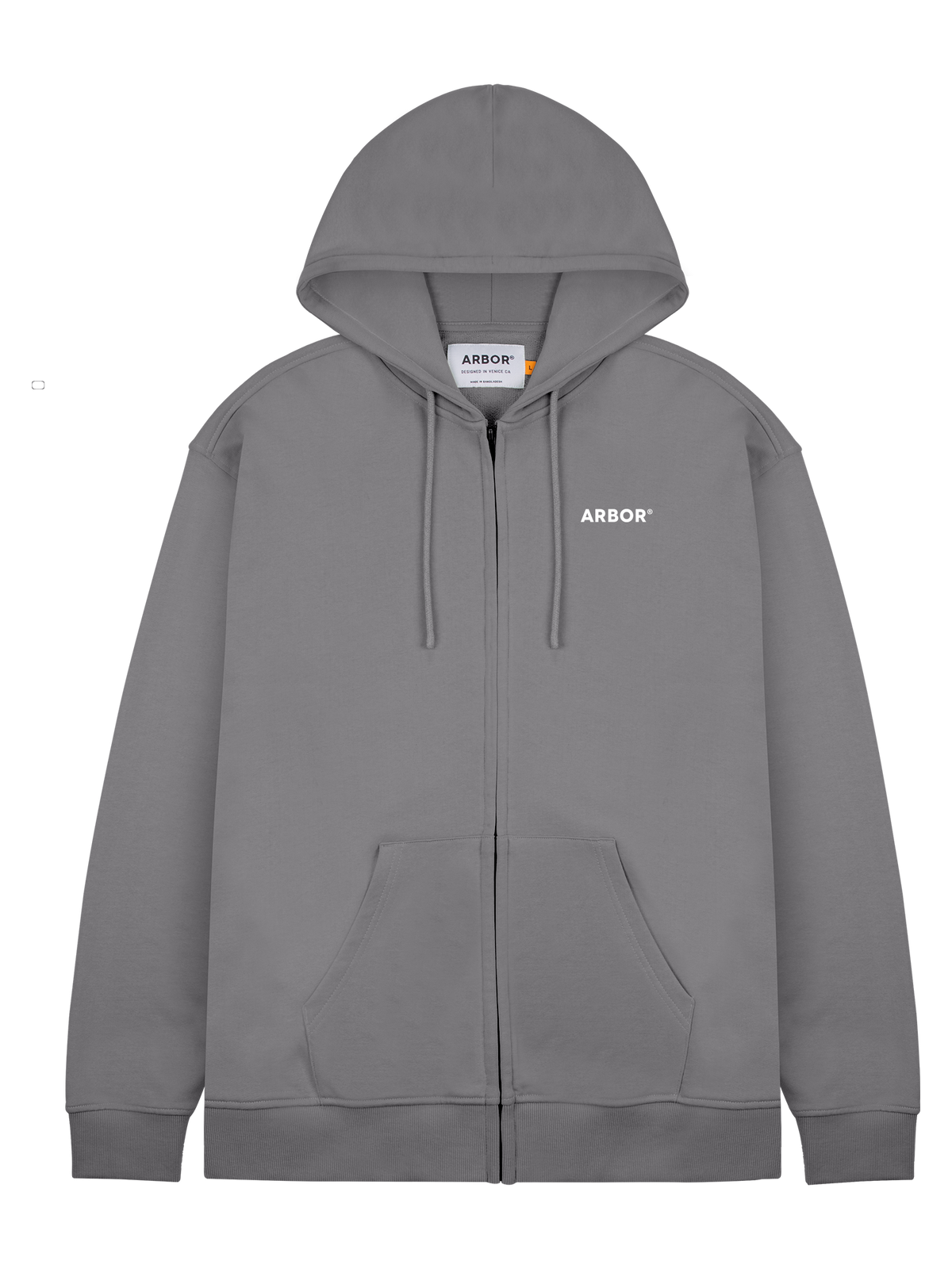 Arbor Mountain Craft Zipped Hooded Sweatshirt Hoody Fleece Light Grey