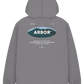 Arbor Mountain Craft Zipped Hooded Sweatshirt Hoody Fleece Light Grey Graphic