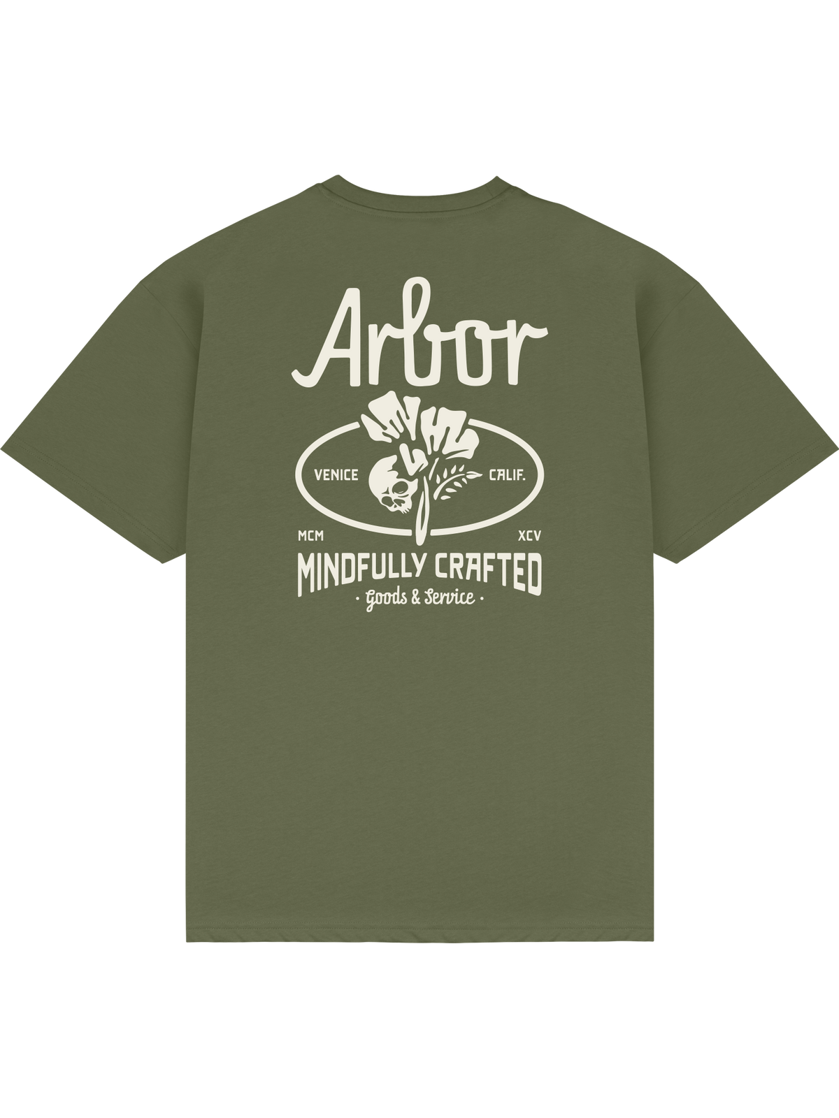 Arbor Poppy T-Shirt Tee Army Graphic