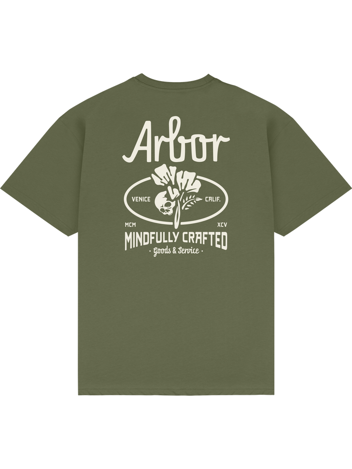 Arbor Poppy T-Shirt Tee Army Graphic