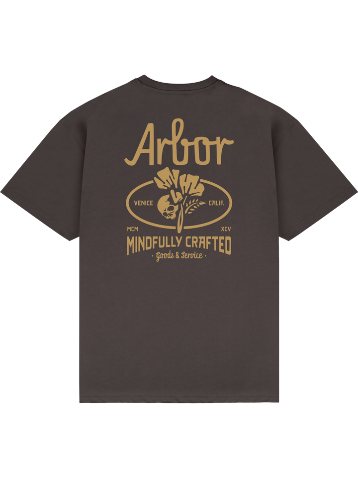Arbor Poppy T-Shirt Tee Faded Black graphic